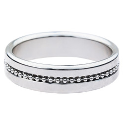 MenSteel Cockring Perly Ring Contour Argenté